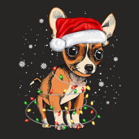 Chihuahua Dog Tree Christmas Light Xmas Pajama Matching 358 Ladies Fitted T-shirt | Artistshot