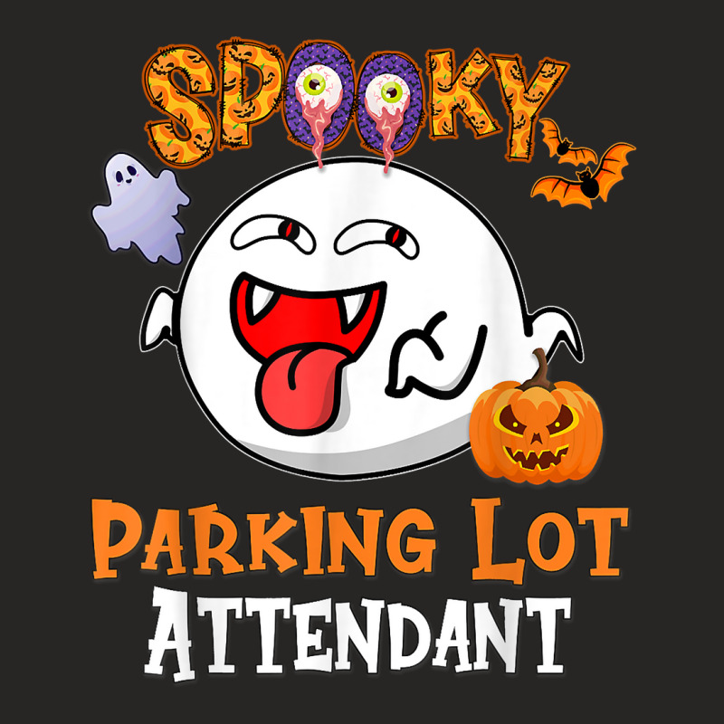 Boo Halloween Costume Spooky Parking Lot Attendant T Shirt Ladies Fitted T-shirt | Artistshot