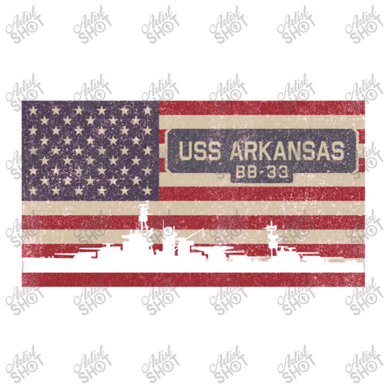 Uss Arkansas Bb 33 Battleship Vintage Usa Flag Gift Men's T-shirt Pajama Set by naeshastores | Artistshot