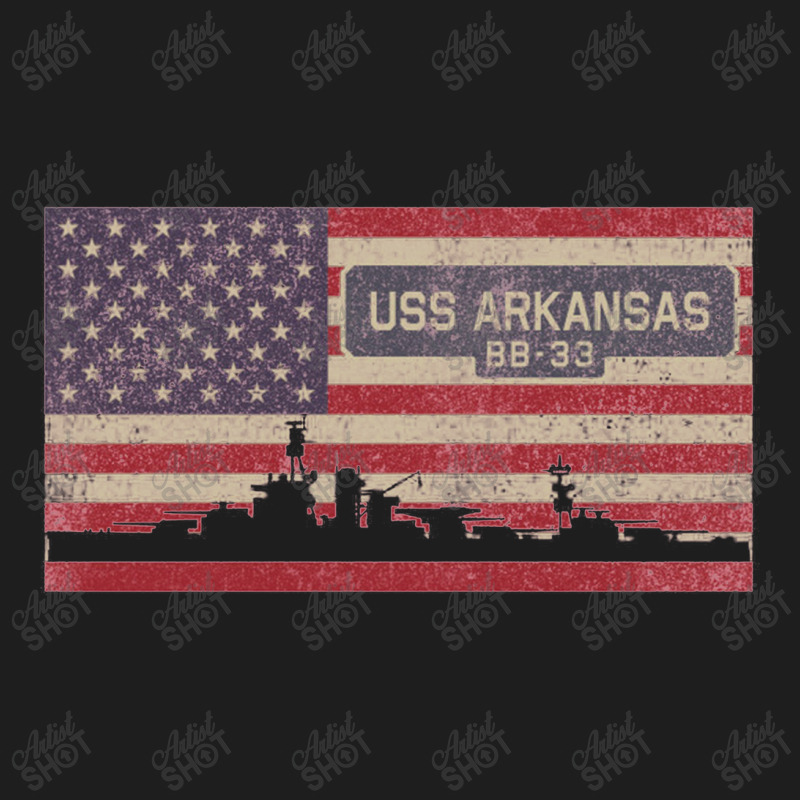 Uss Arkansas Bb 33 Battleship Vintage Usa Flag Gift Classic T-shirt by naeshastores | Artistshot