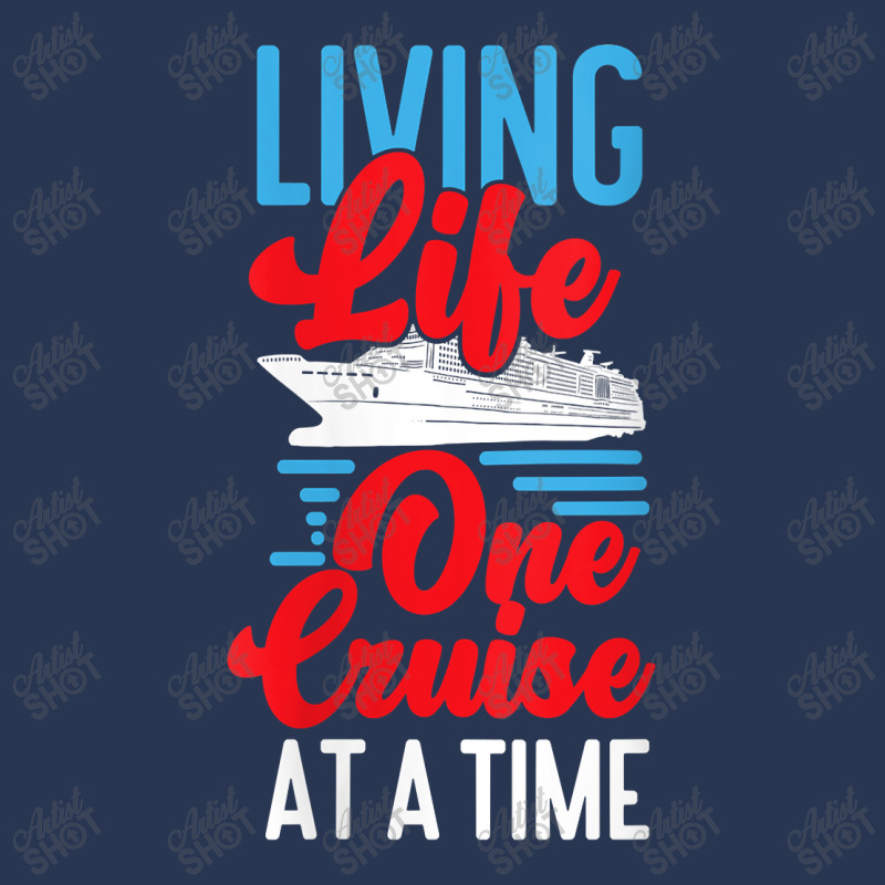 Womens Cruise Ship Vacation Living Life One Cruise At A Time Funny Men Ladies Denim Jacket by Brynlee-Everett | Artistshot