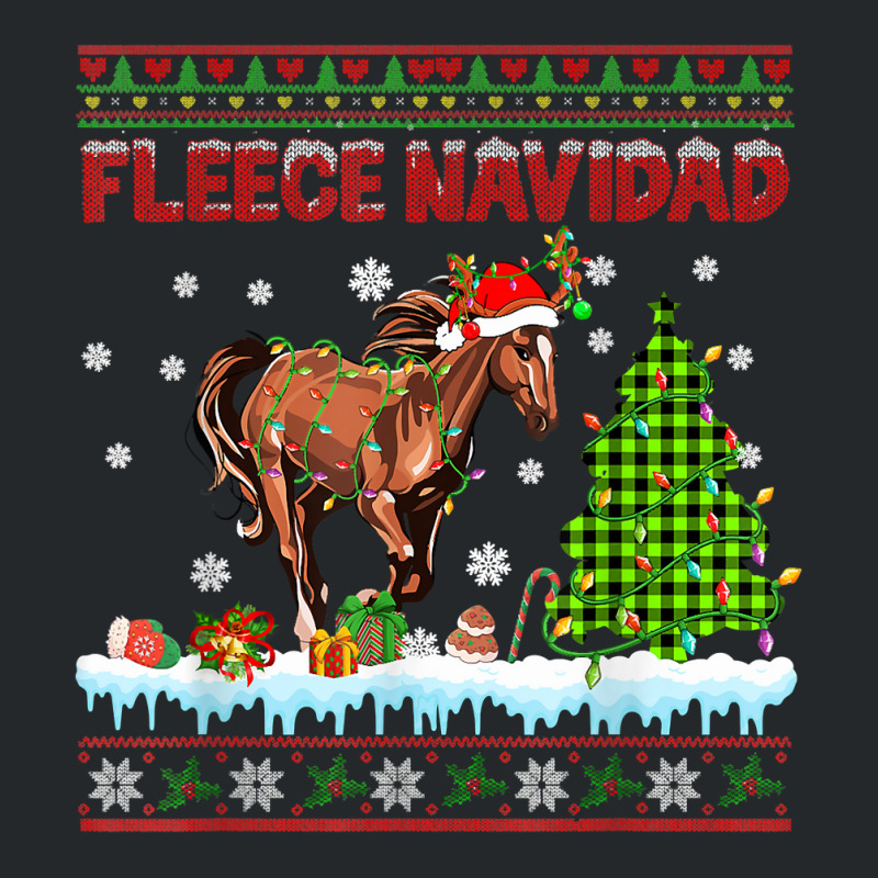 Fleece Navidad Christmas Lights Sweater Santa Reindeer Horse T Shirt Crewneck Sweatshirt | Artistshot