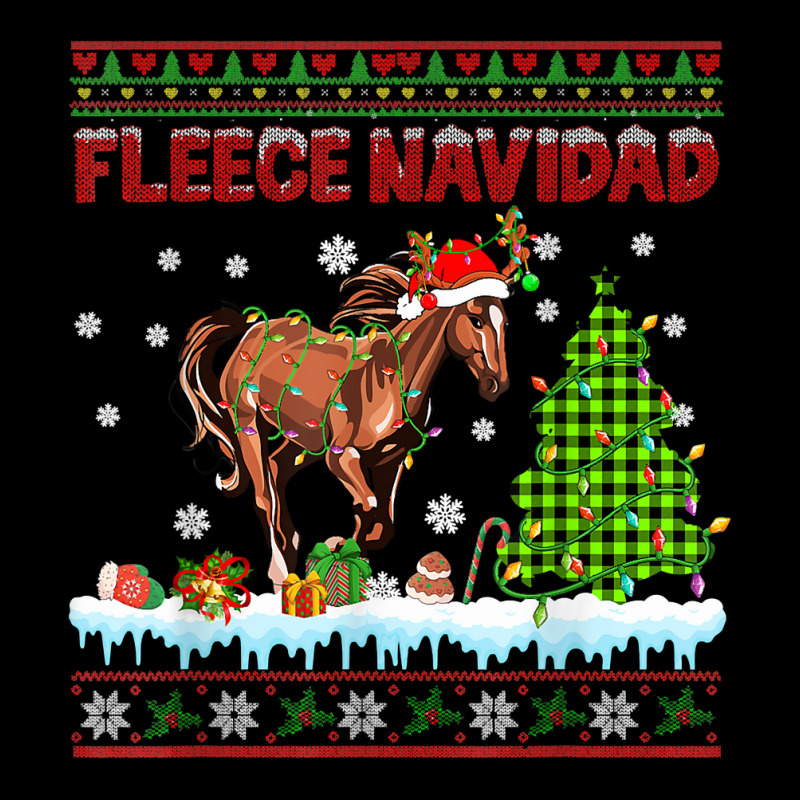 Fleece Navidad Christmas Lights Sweater Santa Reindeer Horse T Shirt Men's Long Sleeve Pajama Set | Artistshot