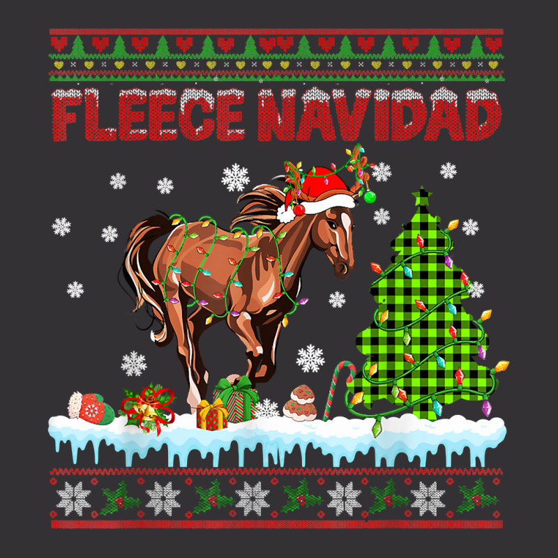 Fleece Navidad Christmas Lights Sweater Santa Reindeer Horse T Shirt Vintage Hoodie And Short Set | Artistshot