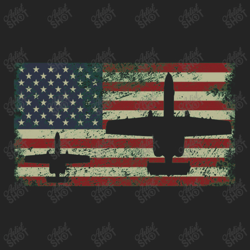 A 10 Thunderbolt Ii Warthog Plane Gift Us Flag 3/4 Sleeve Shirt | Artistshot