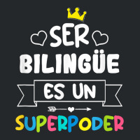 Ser Bilingue Es Un Superpoder Funny Maestra Spanish Teacher T Shirt Crewneck Sweatshirt | Artistshot