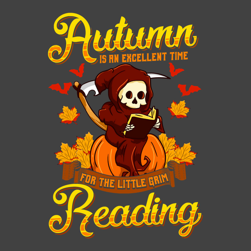 Book Halloween Grim Reaper Autumn Excellent Time Little Grim Reading Vintage T-Shirt by peafowl | Artistshot