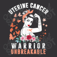 Uterine Cancer Awareness Warrior Unbreakable Strong Woman Vintage Hoodie And Short Set | Artistshot