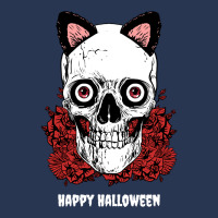 Skull Skeleton Rose Happy Halloween Kitty Ears Rose Skull Bones Ladies Denim Jacket | Artistshot