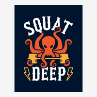 Squat Deep Kraken Poster Crew Socks | Artistshot