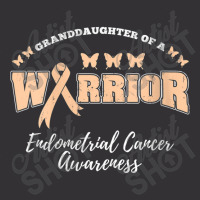 Womens Granddaughter Of A Warrior Endometrial Cancer Awareness Vintage Hoodie And Short Set | Artistshot