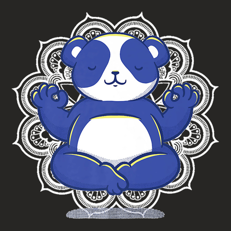 Sporty Panda Meditating In Yoga Pose Meditation Premium Ladies Fitted T-Shirt by LeonelSalas | Artistshot