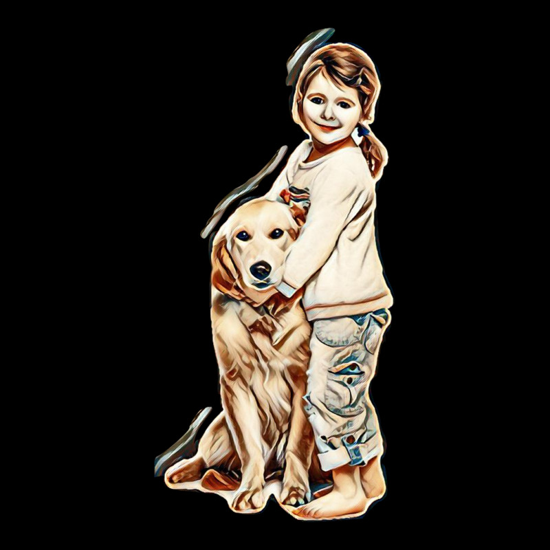 Little Girl With Dog Maternity Scoop Neck T-shirt by Kemnabi | Artistshot