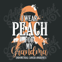 Womens Peach Ribbon Grandma Endometrial Cancer Awareness Women's Triblend Scoop T-shirt | Artistshot