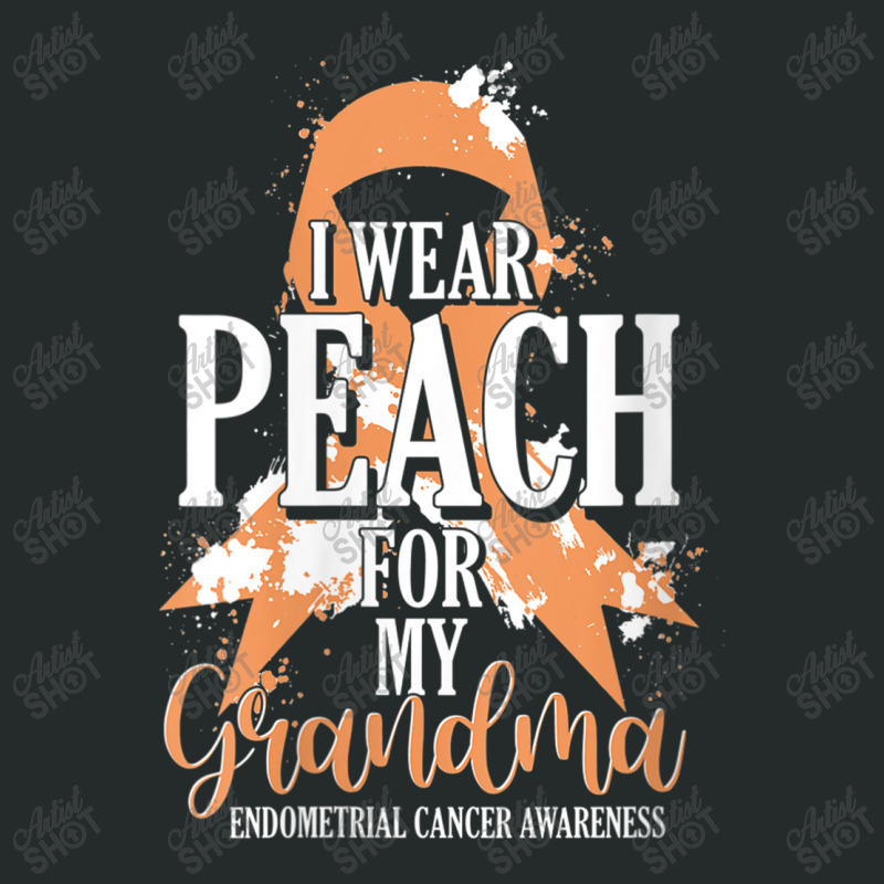 Womens Peach Ribbon Grandma Endometrial Cancer Awareness Women's Triblend Scoop T-shirt by LaytonDesign | Artistshot