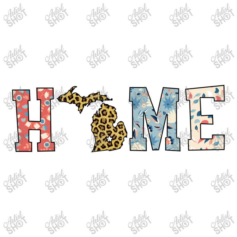 Home State Michigan Map With Floral Pattern And Leopard Texture Youth Sweatshirt | Artistshot