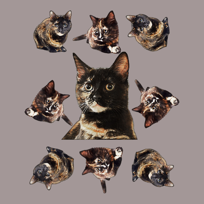 Tortie Cat Tortoiseshell Overload Multi Cat T Shirt Vintage Short by derosaatlamos | Artistshot