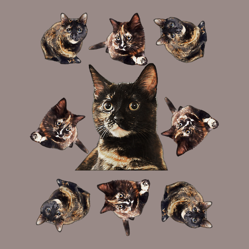 Tortie Cat Tortoiseshell Overload Multi Cat T Shirt Vintage T-Shirt by derosaatlamos | Artistshot