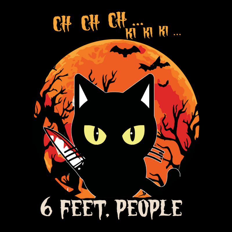 Black Cat Halloween Cat 6 Feet People 90 Cat Lover V-Neck Tee by peafowl | Artistshot