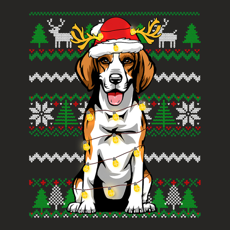 Beagle Christmas Lights Xmas Matching Family Dog Lover 129 Dog Lover Ladies Fitted T-Shirt by pester | Artistshot