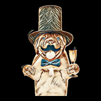 Puppy Gentleman Wearing Tie Bow And Cylinder Hat Holds  Mustache On St Youth Zipper Hoodie | Artistshot