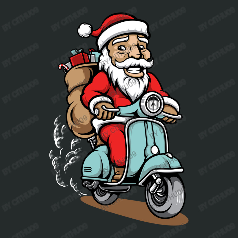 Santa Ride A Scooter Women's Triblend Scoop T-shirt by cithu09 | Artistshot