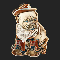 Female Dogue De Bordeaux Puppy Cowgirl On White Background 3/4 Sleeve Shirt | Artistshot