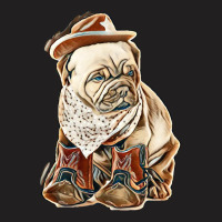 Female Dogue De Bordeaux Puppy Cowgirl On White Background T-shirt | Artistshot