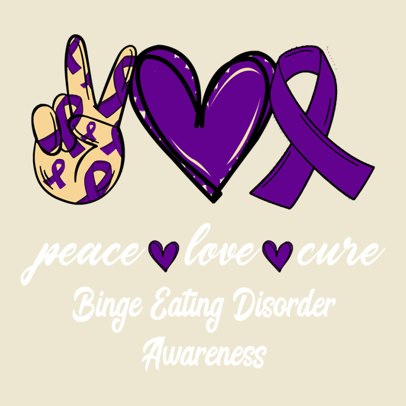 Peace Love Cure Binge Eating Disorder Ribbon Awareness Pullover Hoodie Cropped Hoodie by klezgbnist | Artistshot