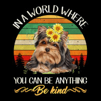 Dog Vintage Yorkshire Terrier Sunflower Be Kind Quote Shirt Dog Lovers Adjustable Cap | Artistshot