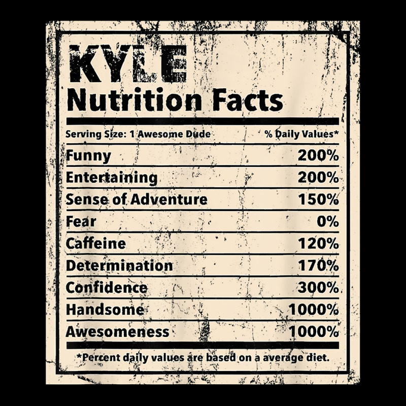 Kyle Nutrition Facts Funny Name Humor Nickname Sarcasm T Shirt Adjustable Cap by woestebjparmal | Artistshot