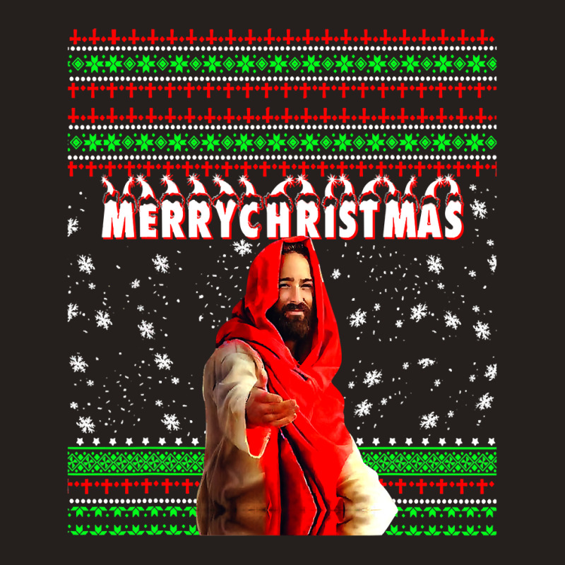 Christian Merry Christmas Funny Jesus Nativity 262 Bibble Jesus Tank Top by pester | Artistshot