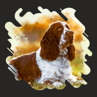 Dog English Cocker Spaniel Dog Digital Art Puppy Animal Paw Ladies Fitted T-shirt | Artistshot