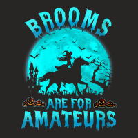 Womens Brooms Are For Beginners Or Amateurs Horses Witch Halloween V N Ladies Fitted T-shirt | Artistshot