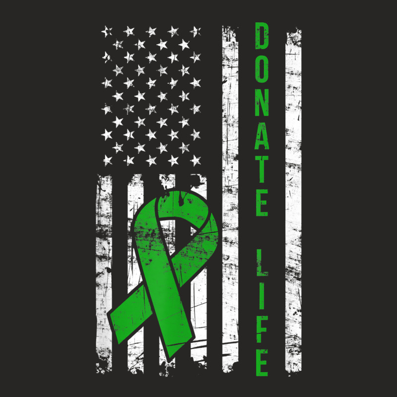 Distressed Donate Life Usa Flag Organ Kidney Donor Ribbon T Shirt Ladies Fitted T-Shirt by susanzqbraigu | Artistshot