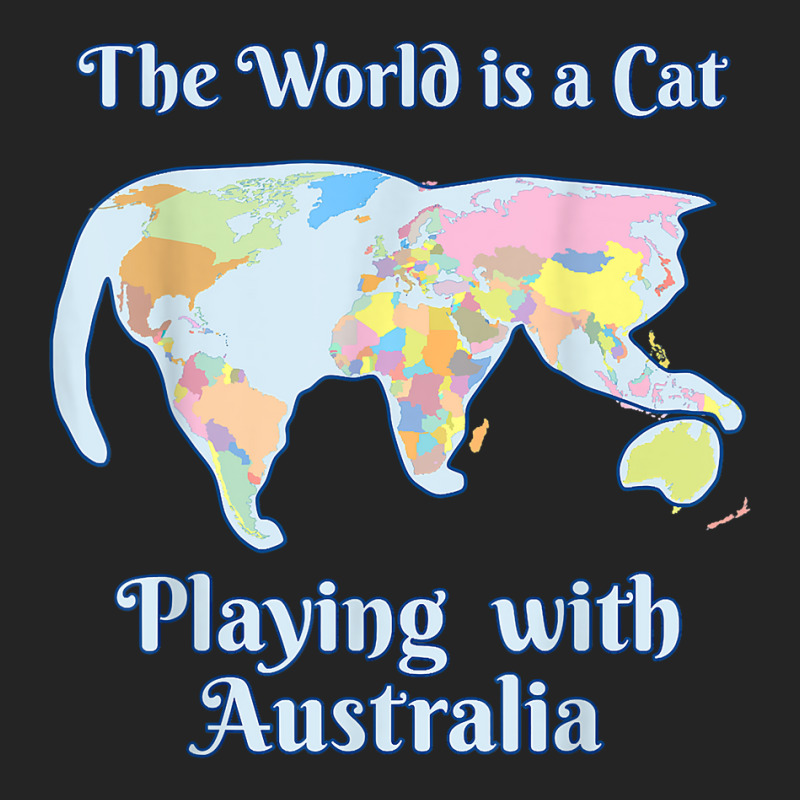 Funny World Is A Cat Playing Map T Shirt 3/4 Sleeve Shirt | Artistshot