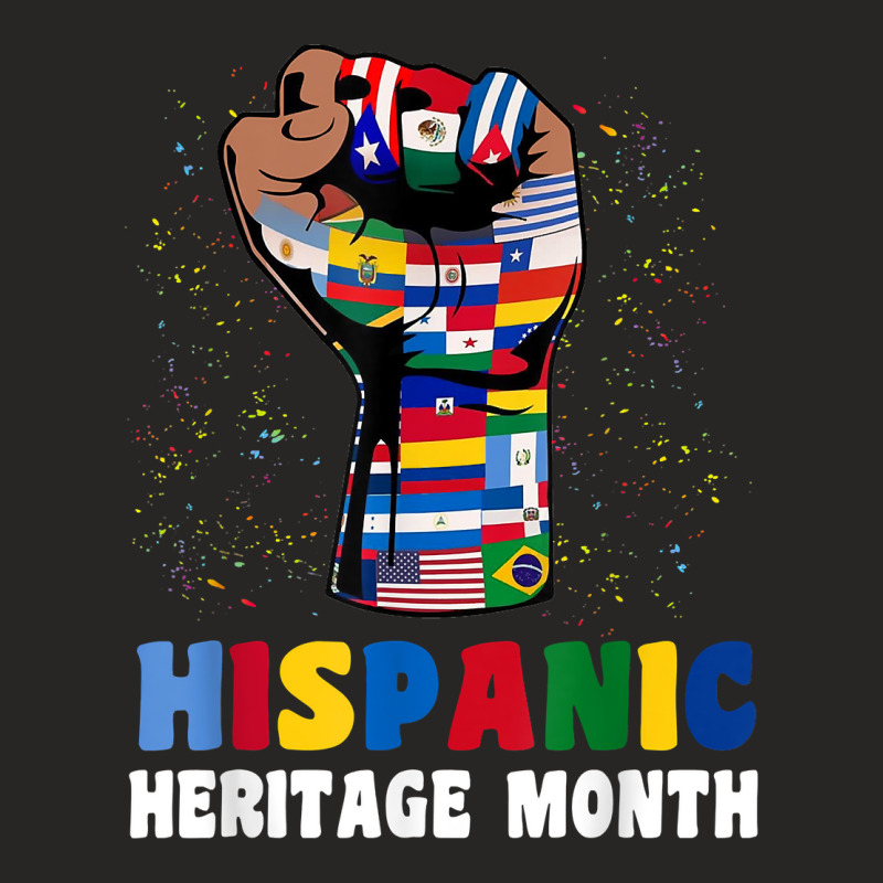 Hispanic Heritage Month Colorful Countries Flags Latinx Hand T Shirt Ladies Fitted T-Shirt by klezgbnist | Artistshot