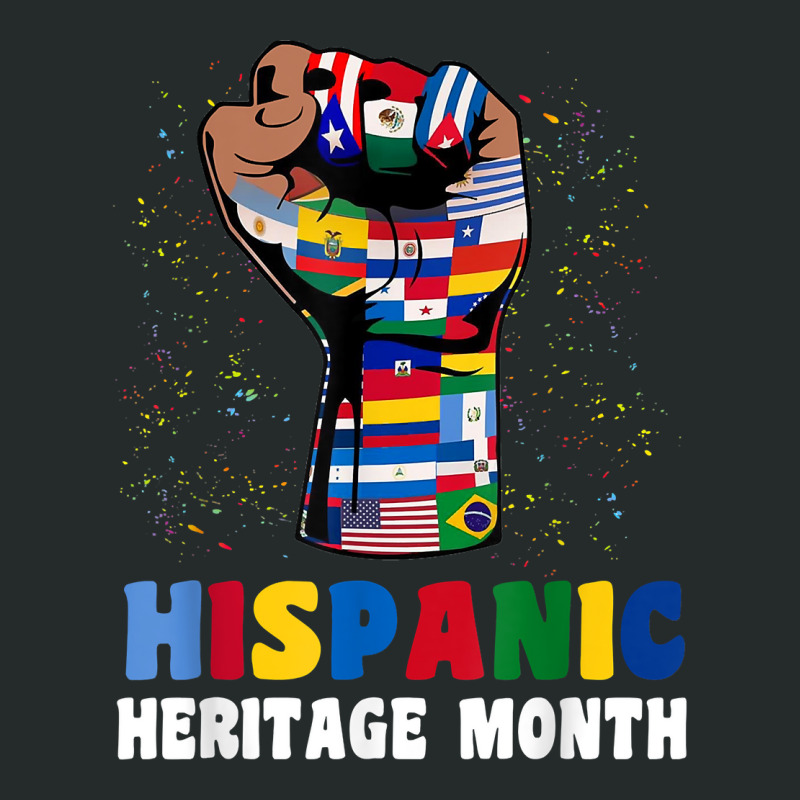 Hispanic Heritage Month Colorful Countries Flags Latinx Hand T Shirt Women's Triblend Scoop T-shirt by klezgbnist | Artistshot