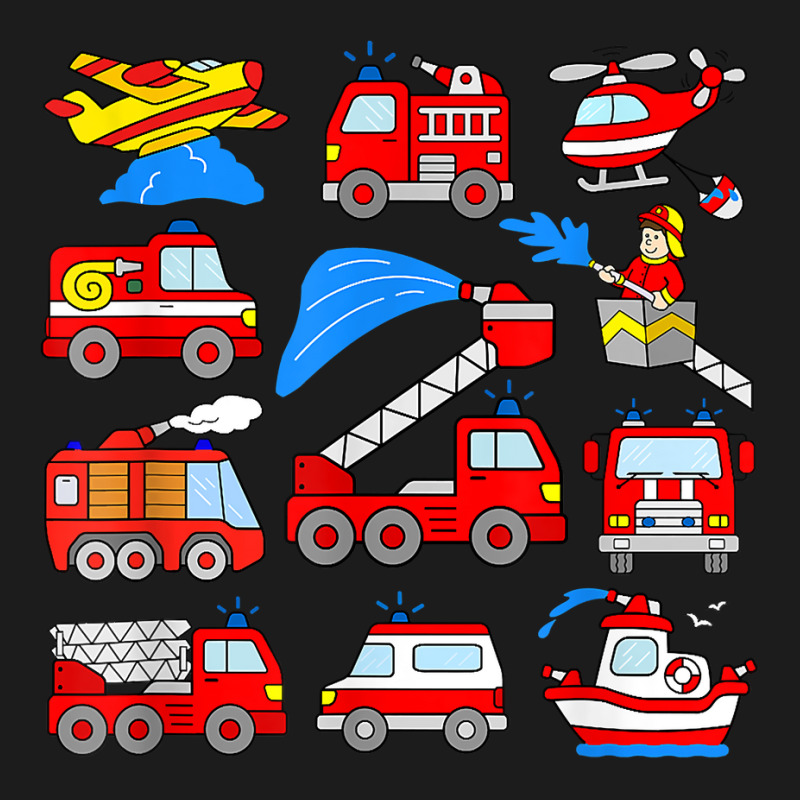 Firetrucks Toddler Rescue Vehicles Fireman Trucks Boat Plane T Shirt Hoodie & Jogger Set | Artistshot