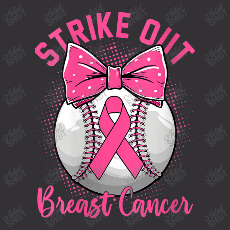 Womens Strike Out Breast Cancer Awareness Day Pink Ribbon Baseball Vintage Hoodie And Short Set by LaytonDesign | Artistshot