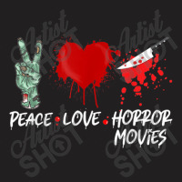 Peace Love Horror Movies Funny Halloween Costume Men Women Character A T-shirt | Artistshot