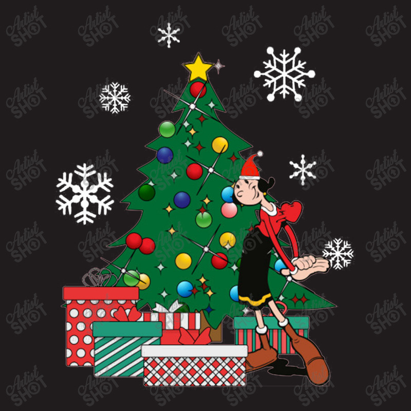 Olive Oyl Around The Christmas Tree Popeye Waist Apron | Artistshot