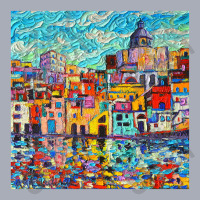 Italy Procida Island Marina Corricella Naples Bay Palette Knife Oil Pa Tank Dress | Artistshot