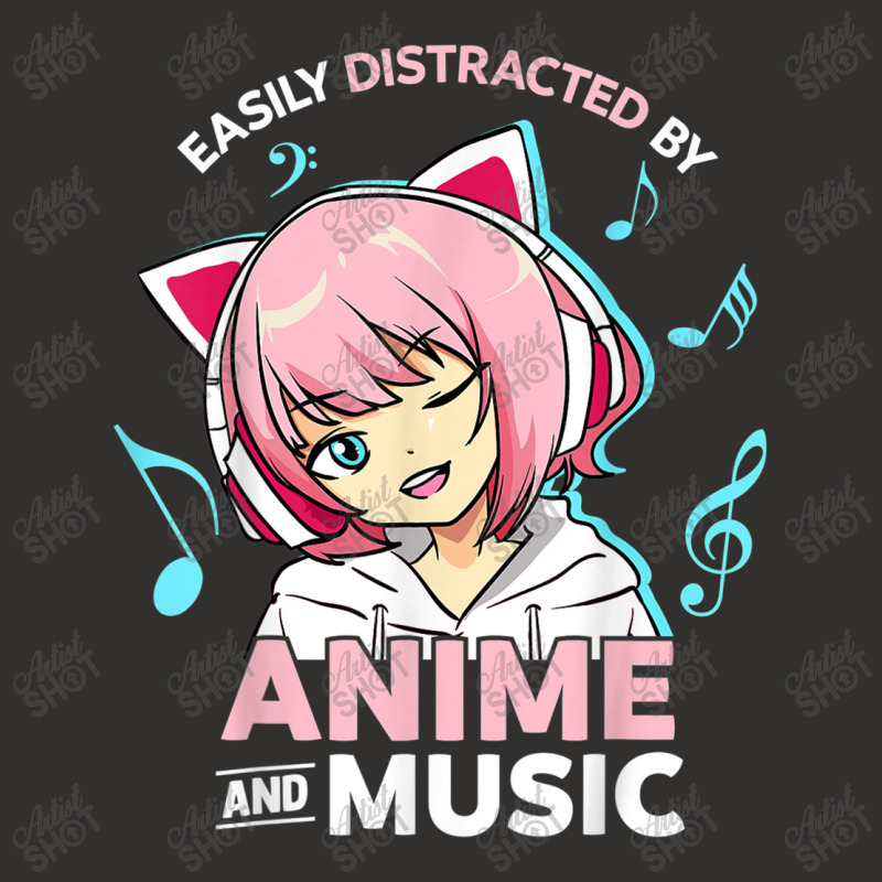 Easily Distracted By Anime And Music Women Anime Teen Girls Champion Hoodie by MadisonDesign | Artistshot