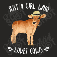 Fun Cute Just A Girl Who Loves Cows Ladies Fitted T-shirt | Artistshot