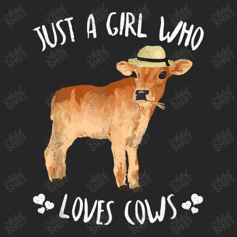 Fun Cute Just A Girl Who Loves Cows Ladies Fitted T-Shirt by MadisonDesign | Artistshot