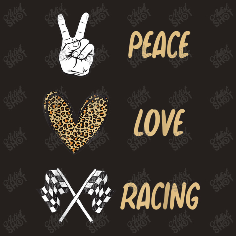 Women's Racing Design Kids Girls Peace Love Racing Race Flag Video Gam Tank Top by CaleDesign | Artistshot