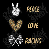 Women's Racing Design Kids Girls Peace Love Racing Race Flag Video Gam Men's 3/4 Sleeve Pajama Set | Artistshot