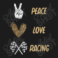 Women's Racing Design Kids Girls Peace Love Racing Race Flag Video Gam Hoodie & Jogger Set | Artistshot