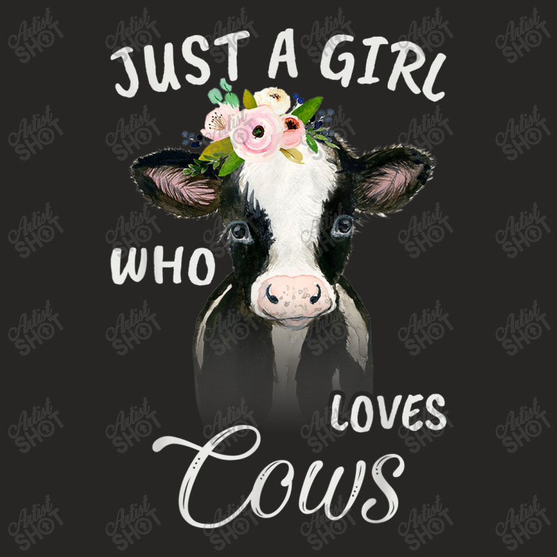 Funny Gift Watercolor Just A Girl Who Loves Cows Ladies Fitted T-Shirt by MadisonDesign | Artistshot